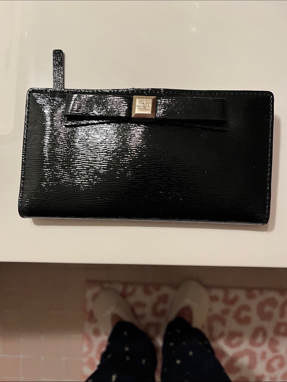Kate Spade Black Bow-Accent Women's Wallet -